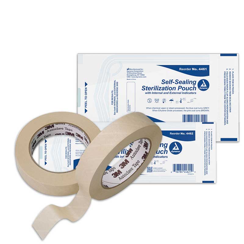 Photo of various products used for sterilization of medical equipment