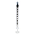 1 ml plastic syringe with black markings