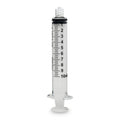 10 mL clear plastic syringe with black markings