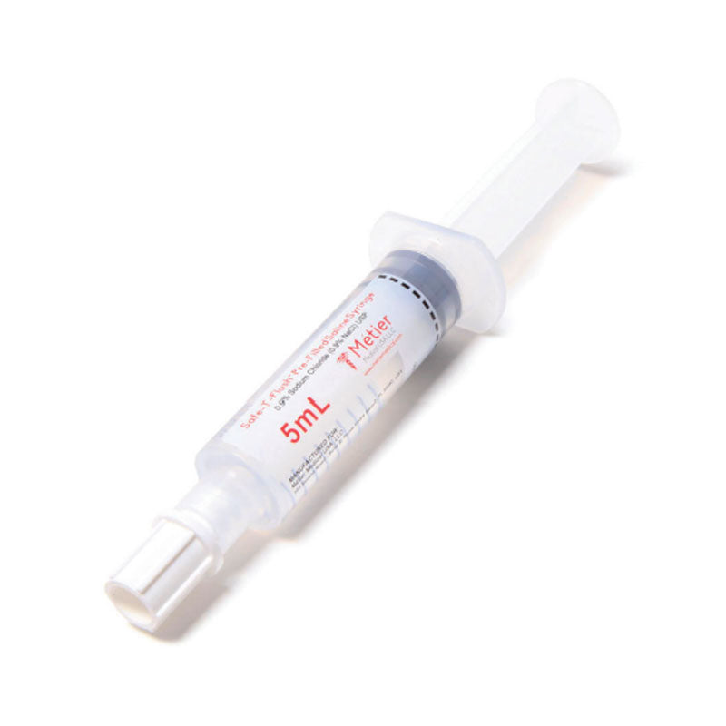 70130505 - Metier Medical Safe-T-Flush™ Prefilled Saline Syringe, 5ml,  0.9% sodium chloride #PFSFS05 (30/bx)