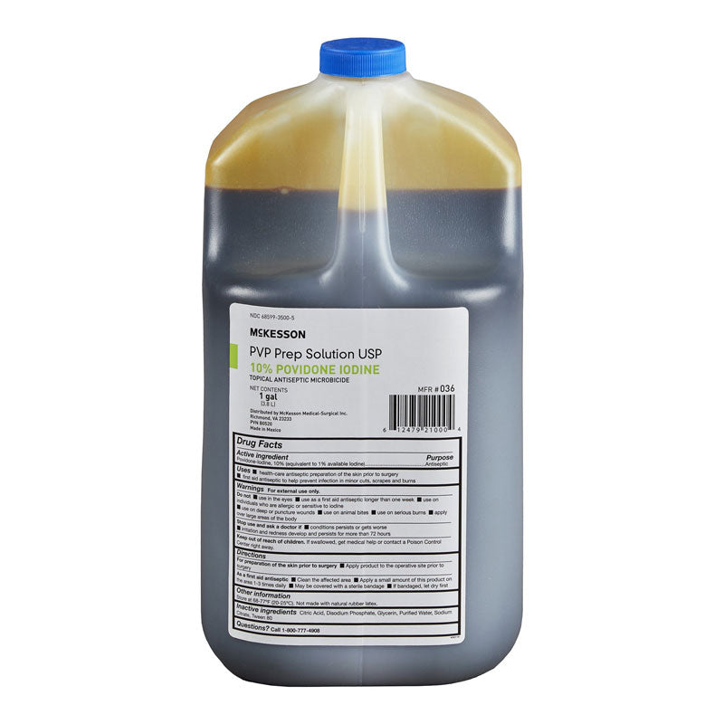 70200036 - McKesson Skin Prep Solution 1gal Jug 10% Strength Povidone-Iodine N/S #036 (1/ea)