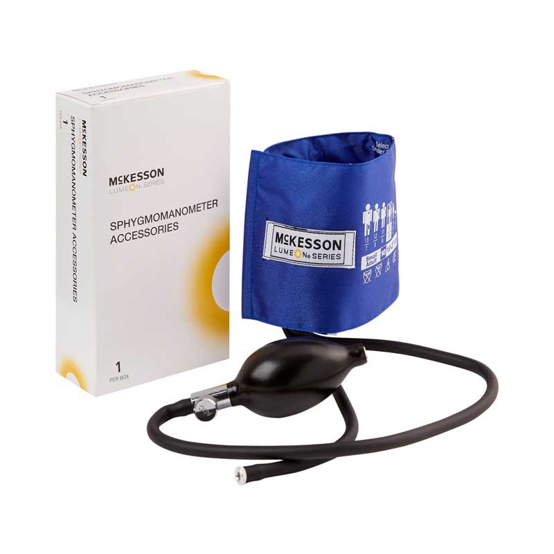70201486 - McKesson Lumeon Blood Pressure Cuff & Bulb 19-27cm Arm Nylon Cuff Child/Small Adult #01-865-10SARBGM (1/bx)