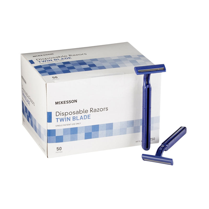 70201650 - McKesson Personal Razor Single Edge Twin Blade NonSterile Disposable #16-RZ50 (50/bx)