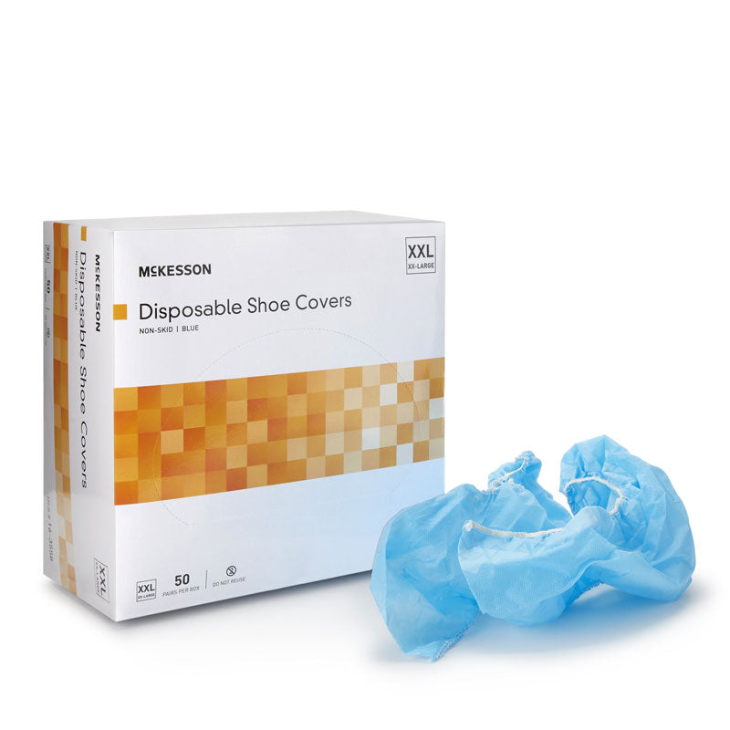 70203558 - McKesson Shoe Cover X-Large Shoe High Nonskid Sole Blue N/S #16-3557 (50/bx)