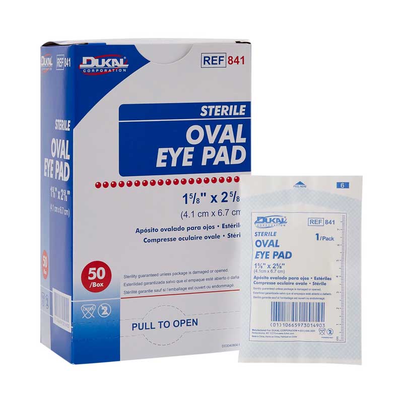 70940841 - Dukal Eye Pad Small Adhesive Strip 1.62"X2.62" #841 (50/bx)