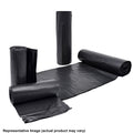 Rolls of black trash can liners.